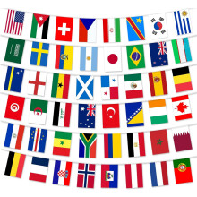 14m World Cup Football 2026 Flags Bunting, 48 Countries Flags Double Sides Fabric Bunting for National Party World Cup Football 2026 Bar Club Garden