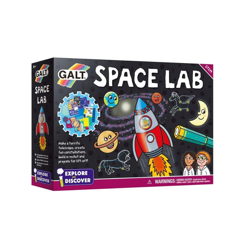 Galt Space Lab – Explore & Discover Science Kit With 12 Fun Out-Of-This-World Experiments For Kids – National Curriculum Stem Toys With Glow Stars