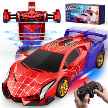 Remote Control Transform Car w Eye & Underbody Lights, 2.4GHz Web RC Car & Robot One-Button Deformation & 360Rotation, Boys Toys Gifts Present for 3