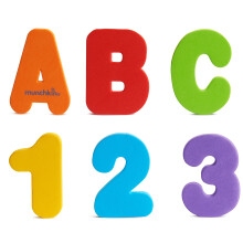 Munchkin Learn Baby Bath Foam Letters & Numbers | Mess-Free Baby Bath & Shower Toys | Sticks on Tiles & Porcelain | Creative Toddler Bath Toys