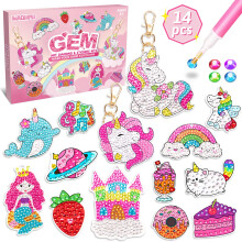 Maqhpu Girls Birthday Presents, Diamond Painting Art Kits, Arts and Crafts for Kids, Gifts for 6 7 8 9 10 Year Old Girls, 14 PCS Diamond Painting Kit