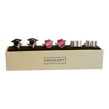 Onyx Art London Set Of 3 Graduation Graduate Mortar Board Mens Cufflinks