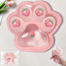 Giant Taba Squishy Paw Toys, Cute Cat Paw Squishy, Fufu Squishy Fidget Toys for Kids and Adults, Super Soft Big Strawberry Cat Paw Squeeze Toys for S