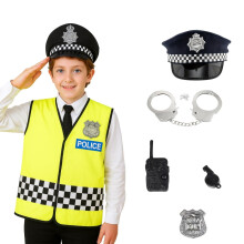 Police Costume for Kids Dress Up Set with Policeman Vest Police Officer Outfit Toys Accessories Children's Dressing Up Uniform for Toddlers World boo