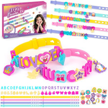 Friendship Bracelet Making Kit Girls Birthday Presents: 5 6 7 8 9 Year Old Girl Gifts, Arts and Crafts for Kids age 5-8 DIY Personalized Rubber Brace