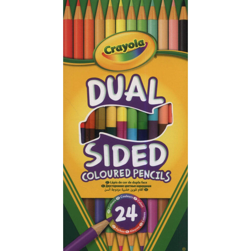 Crayola Dual-Sided Colouring Pencils - Assorted Colours (Pack Of 12), Half The Pencil, Twice The Colouring Fun! Ideal For Kids Aged 3+