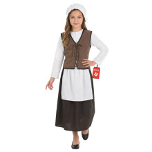 Fun Shack Tudor Costume for Girls, Victorian Costume Girl, Girls Victorian Costumes, World Book Day Costumes for Kids, Large