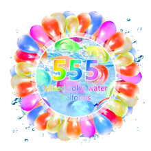 555 PCS Water Balloons Self Sealing: Fill in 10s No Tying No Leaks - Backyard Summer Splash - Kids Ages 3-10 - Outdoor Garden Pool Party Water Fight