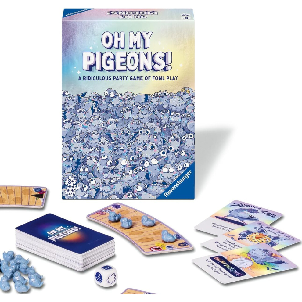 Ravensburger Oh My Pigeons - Fun Game Night And Party Board Game For Families, Adults And Kids Age 8 Years Up - 2 To 5 Players