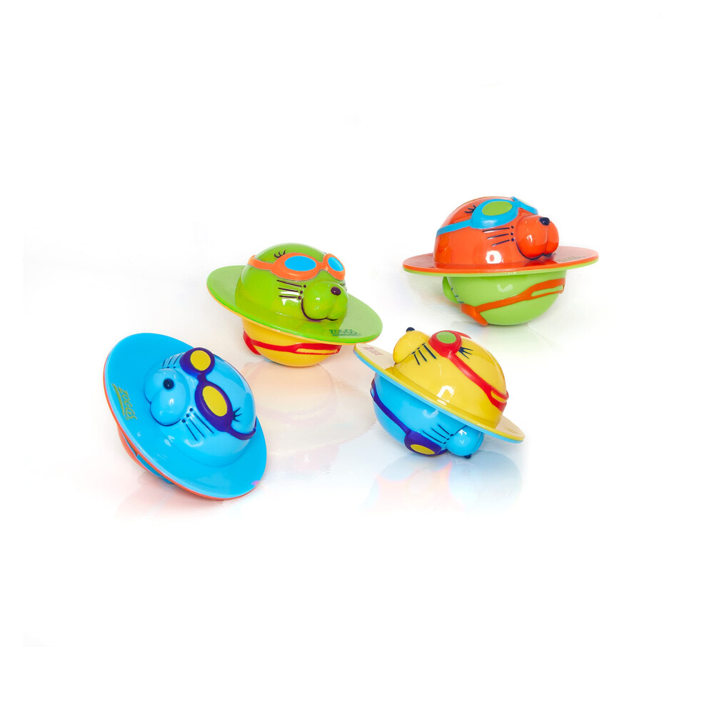 Zoggs Seal Flips Pool Toys, 4 Floating Swimming Toys, Confidence Building Swim Toys, Safe Swimming Aids, Swimming Floats For Children, Ideal Swimming