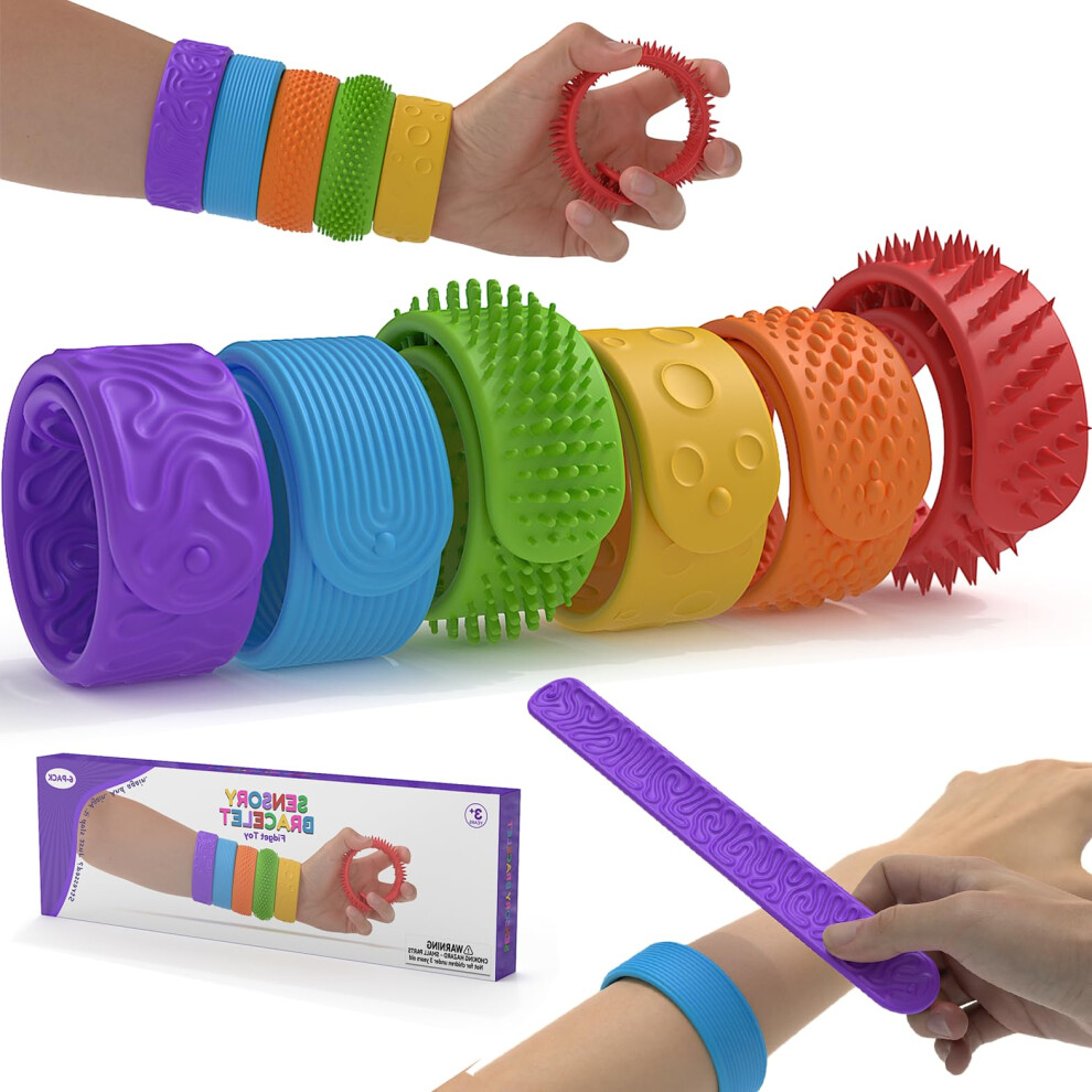 Photos - Educational Toy Sensory Slap Bracelets Fidget Toys for Kids&Adults,6Pcs Fidget Bracelet Stress Relief Sensory Toys for Autism ADHD Anxiety A