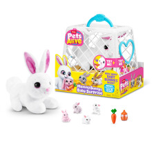 Pets Alive Easter Mommy Bunny & Baby Surprise by ZURU, Electronic Robotic Rabbit Plush with Babies, Easter Toy Gift for Kids
