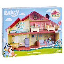 Bluey Heeler Family Home Play Set: 1 Official Collectable Action Figure, Large Playhouse Playset 4 Rooms, Furniture Accessories and Pull Down Patio
