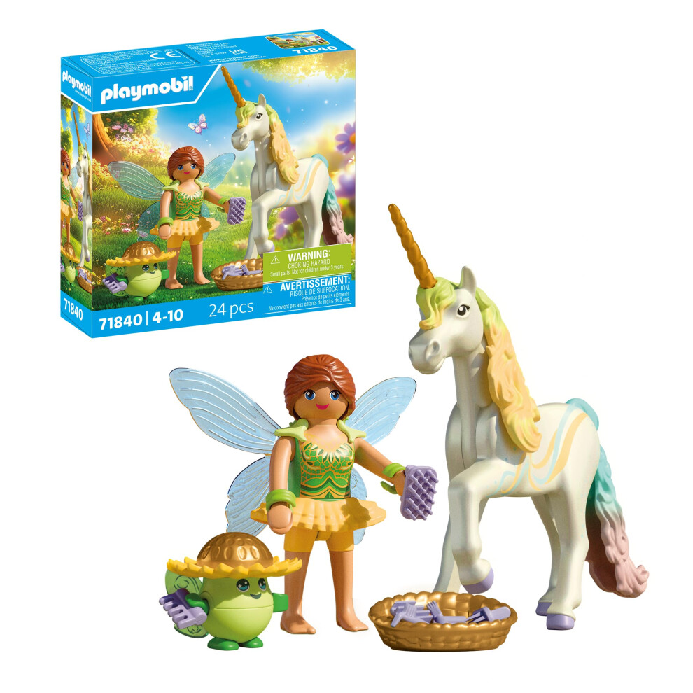 Playmobil | Magic Unicorns | Unicornio Flor De Sol Con Hada | Con Detalles Mágicos Y Accesorios Intercambiables | Regalo Perfecto Para Niños A Parti