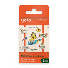 Yoto Make Your Own Cards – 5 Blank Audio Cards for Use with Kids Yoto Player & Mini Bluetooth Speaker, Play Audiobook Stories Music Radio Podcasts L