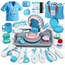 Lehoo Castle Doctors Set for Kids, Dentist Toys for Kids, Role Play Toys for 3+ Year Old Girls, Doctors Kit Gifts for 3-8 Year Old Toddlers(Blue)