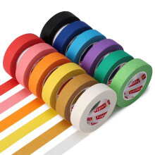 Fyguard 12 Rolls Coloured Masking Tape, 15mm x 13m Craft Tape Adhesive Decorative Tape Rainbow Painting Tape for Home Classroom Office DIY Scrapbooki