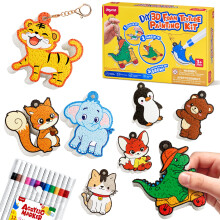 JoyCat 3D Art Kit, Animals Magic Puffy Paint Kit, 20 Pcs Mess-Free Painting Craft for Kids, DIY Color Foam Texture Painting Kit, Creative Gift for Gi
