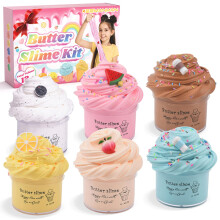 6 Pack Butter Slime Kit for Kids, Scented DIY Slime Toys for Girls and Boys Ages 3 4 5 6 7 8 9 10 11 12 Year Old, Cute Preppy Stuff Teen Girls Birthd