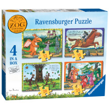 Ravensburger Zog 4‑in‑a‑Box Jigsaw Puzzles for Kids Age 3 Years and Up – 12, 16, 20 & 24 Pieces – Zog Puzzle Set Inspired by Julia Donaldson