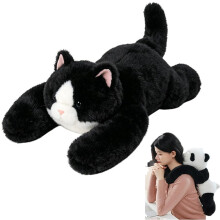 Nuyiac Weighted Plush Animals, Soft Plush Toy for Stress Relief & Calming, Cuddly Anxiety Toy (Black Cat, 45CM)