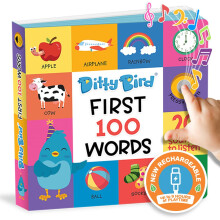 Ditty Bird Talking Books 100 Words | Fun Vocabulary & Speech Learning for Babies | Board Books for Toddlers 1-3 | Children's Interactive Toddler Book