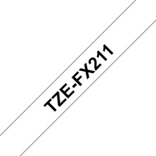Brother 6mm black on white flexible ID laminated TZe tape cassette (8 metres)