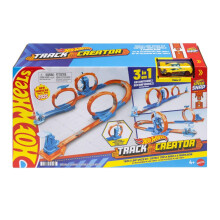 Hot Wheels Toy Car Track Set, Triple Loop Pack & 1:64 Scale Vehicle, Track-Building Components with 3 Loops, Speed Snap Tracks & Adapters, JDW39