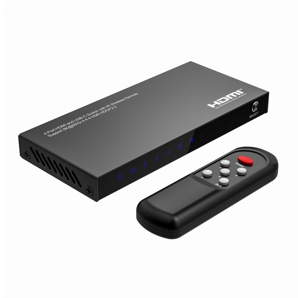 Microconnect 8K@60Hz Usb-C And Hdmi Switch 4X1 Hdcp 2.3 W/ Remote Control 5715063739662