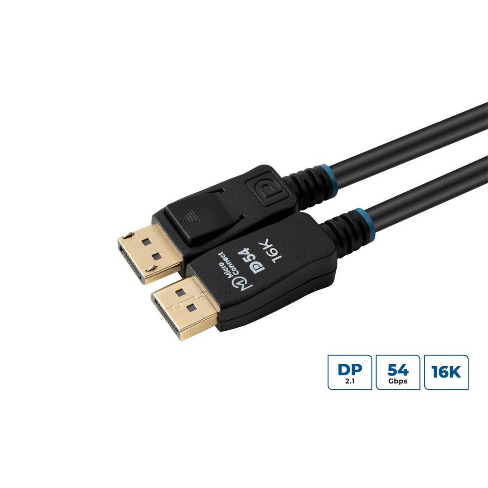 Microconnect 16K Displayport 2.1 54Gbps Cable 3M Black 5715328165663