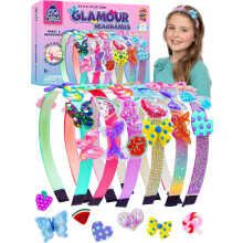 PURPLE LADYBUG Glamour Headband Making Kit for Girls - 5 Year Old Girls Gifts, DIY Hair Accessories & Hair Bands Craft Kits for Kids - Summer Gifts f
