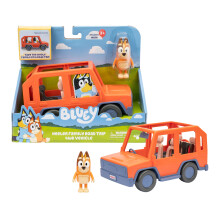 Bluey Heeler Family Road Trip 4WD Vehicle, Includes Articulated Chilli Figure, With Open Roof To Easily Fit 4 Figures Inside, Ideal for all 2.5 Inch