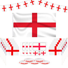 Abitoncc St George's Day Decorations England Flag 3ft x 5ft England Flags Bunting St Georges Flag Bunting Flags Football Bunting England Bracelets En