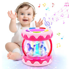 Baby Toys for 1 Year Old Girls, Baby Girl Gifts for 12 18+ Month with Music, Unicorn Gifts for Girls Light Up Toy Carousel Rotating Projector, Early