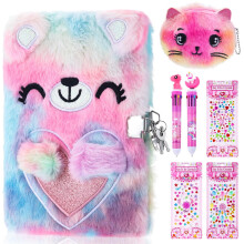 Invalidism Bear Secret Diary for Girls, Kids Stationary Sets Girls Stationary Sets for Girls Secret Diary with Lock and Pen Girls Stationary Gift Set