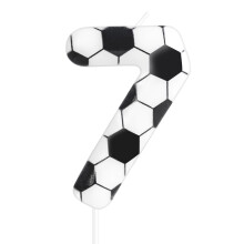 Zolunu Soccer Themed 7th Birthday Cake Candle, Number 7 Candle, Boys Girls Kids Sport-Themed Party Decorations Supplies