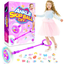 Getatoy Toys for 3-8 Year Old Kids: Ankle Skip Ball Toy for Kids Gifts for 3 4 5 6 7 8 9 10 Year Old Boys Girls Flashing Wheel Skip Ball Fitness Spor
