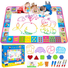 Water Doodle Mat,Kids Painting Writing Color Doodle Drawing Mat Toy Bring Magic Pens Educational Toys for Age 2 3 4 5 6 7 Year Old Girls Boys Age Tod