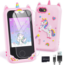 BAISIQI Kids Phone for Girls, Toddler Unicorn Phone Toys for 3 4 5 6 7 8 Year Old Girls, Christmas Birthday Gifts Learning Toys for Kids Age 3-8, Dua
