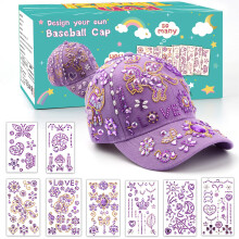 Gifts for Girls 5 6 7 8 9 10 11 Year Olds DIY Baseball Cap, Back to School Birthday Gifts Presents for Girls Age 4-12, Decorate Your Own Baseball Cap