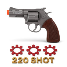 Classic Die Cast Full Metal Cowboy Toy Blaster with 3 Sheet – Metal 8-Shot Rings Cap Blaster for Kids – Includes 27 Rings Caps (220 Shots) – Vin