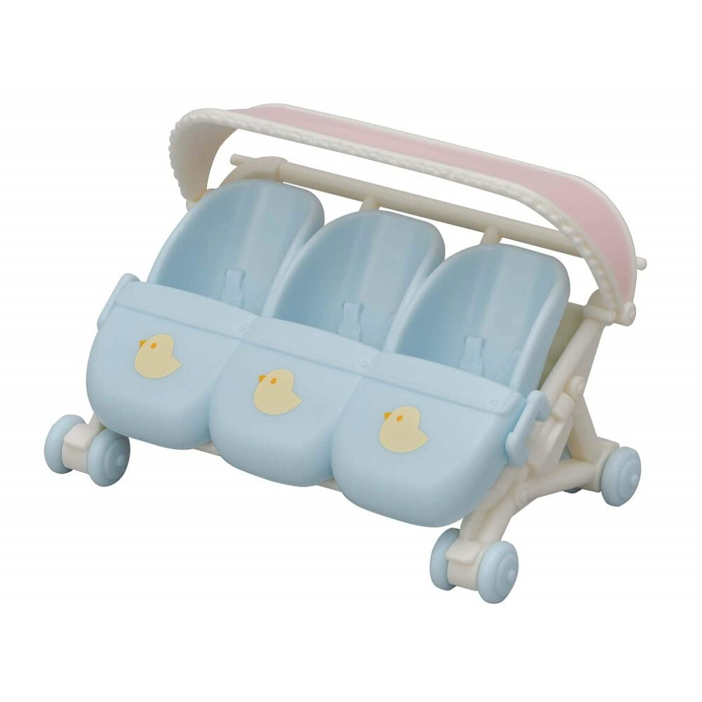 Sylvanian Families Triplets Stroller, - Dollhouse Playset L5533, Blue