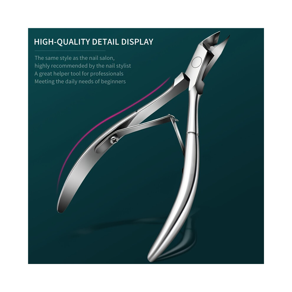 Stoyotu Grey/Gray () 1 Piece Manicure Cuticle Scissors Stainless Steel Nail Clippers, Nail Cuticle Nippers, Nail Clipper Set, Manicure Tools
