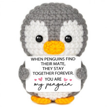 Gleevara Gift for Her Him, Anniversary Romantic Gift for Her - Handmade Cute Crochet Penguin, Birthday Gifts for Girlfriend Wife, Valentines Presents