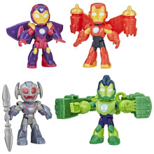Marvel Iron Man and His Awesome Friends IRON ARMOR FIGURE PACK, Red, Gold