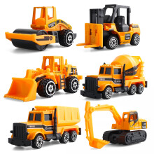 victob 6 Pack Diecast Construction Vehicles Toys - Mini Digger Cake Toppers - Bulldozer Dump Truck Small Toy Car Set for Kids Children Boys Girls - G