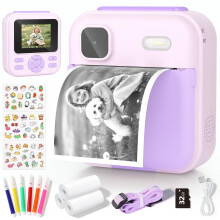 YOHOOLYO Kids Camera Instant Print, with 32GB Card & 3 Rolls Paper, 2.4'' Digital Instant Camera for Kids Age 4-10, 1080P HD Video, USB-C Rechargeabl