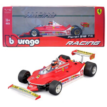 Bburago - Ferrari 312 T4 GP South Africa Winner 1979#12 Gilles Villeneuve, 1:18 Scale Model Car, Historic Replica with Driver, Detailed Features, Fer