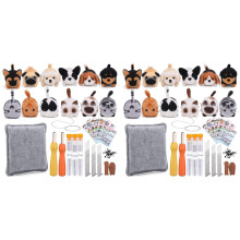 Needle Felting Kit,24 Pcs Doll Wool Needle Felting Beginner Kit with Instruction,Felting Foam Mat and DIY Needle