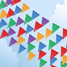 656ft Fabric Bunting Banner, 400pcs Multicolor Flags Waterproof Nylon Bunting Garland for Mother‘s Day Birthday Wedding Baby Shower Indoor Outdoor G
